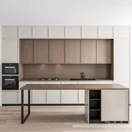 Kitchen Modern White Wood With Island